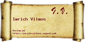 Imrich Vilmos névjegykártya